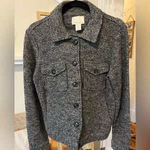 Grey wool shacket